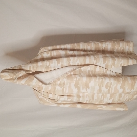 Lucky Brand Camouflage Open Front Lightweight Hooded Fleece Lined Sweatshirt S - Picture 7 of 11